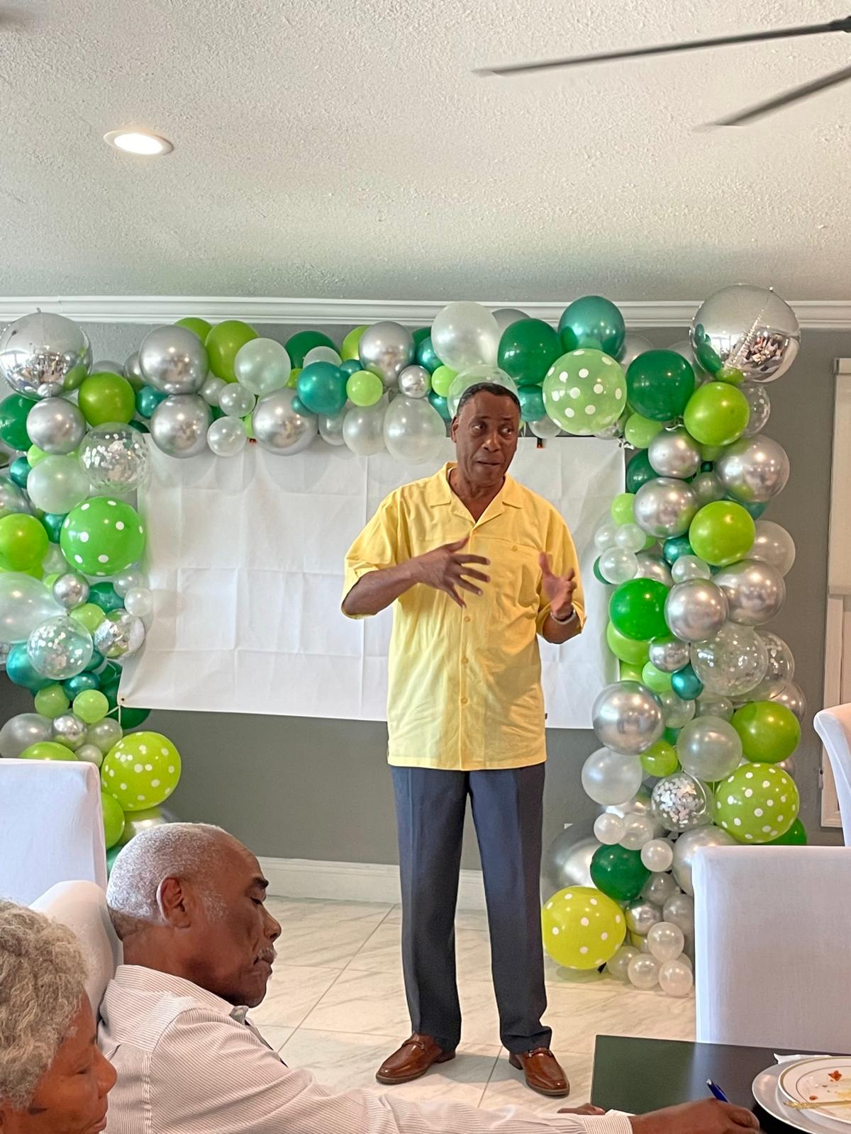 Dr. Saint Louis addressing the Central Florida chapter, February 2023